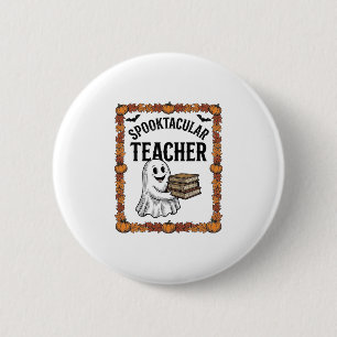 Halloween-Lehrer Spooktacular Geister Bücher Vinta Button
