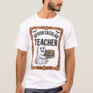 Halloween-Lehrer Spooktacular Geister Bücher Vinta T-Shirt