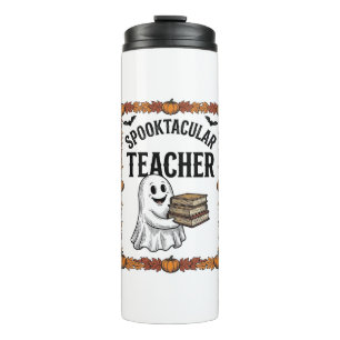 Halloween-Lehrer Spooktacular Geister Bücher Vinta Thermosbecher