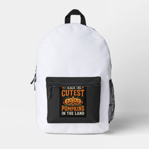 Halloween-Lehrer süßestes Kürbis-Design_1 Bedruckter Rucksack