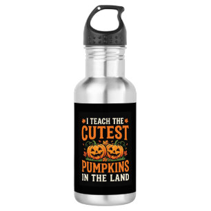 Halloween-Lehrer süßestes Kürbis-Design_1 Edelstahlflasche
