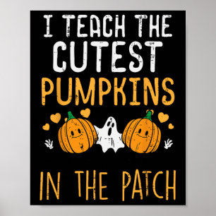 Halloween-Lehrer Unterrichten Niedliche Kürbis fal Poster