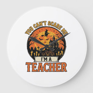 Halloween-Lehrer Vintage Lustig Gruselig Schule De Große Wanduhr