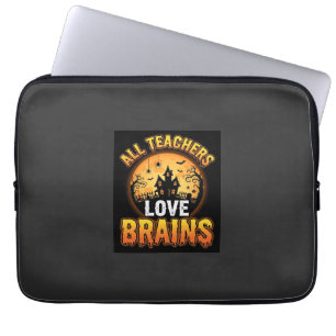 Halloween-Lehrer-Zombie-Gehirne-Horror-Mond-Design Laptopschutzhülle