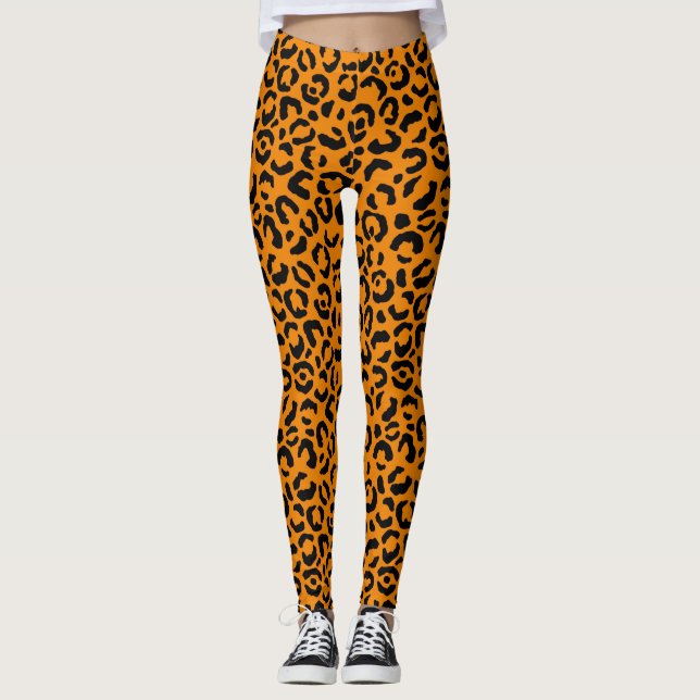 Halloween Leopard Kostümmuster Leggings (Vorderseite)
