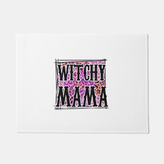 Halloween Leopard Witchy Mama Birthday Fußmatte (Vorderseite)