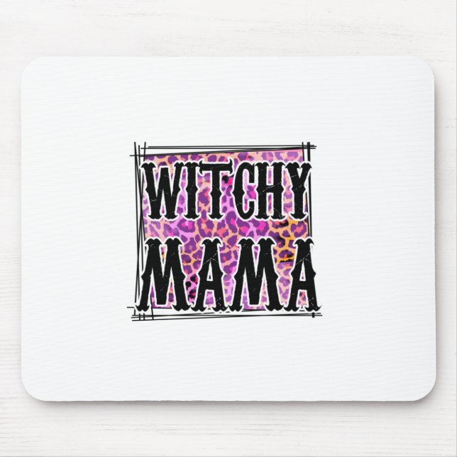 Halloween Leopard Witchy Mama Birthday Mousepad (Vorne)