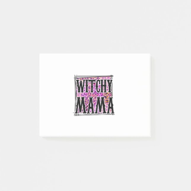 Halloween Leopard Witchy Mama Birthday Post-it Klebezettel (Vorderseite)