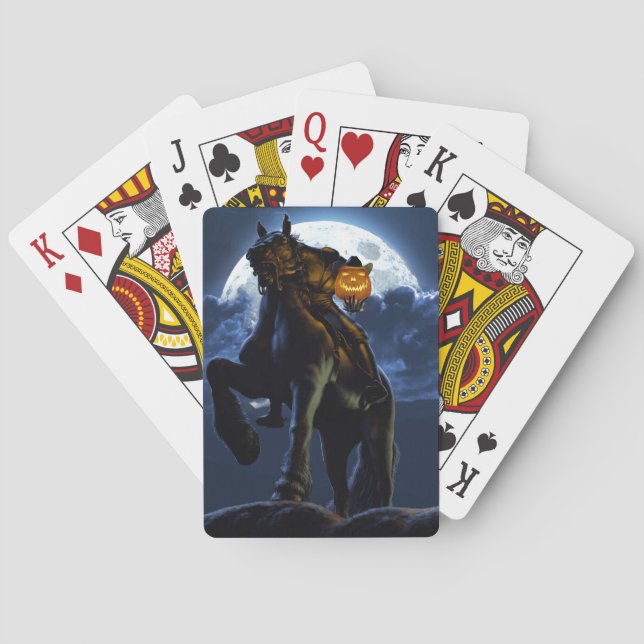 Halloween - les cartes de jeu de cavalier sans (dos)
