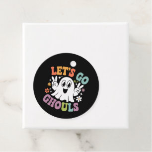 Halloween Let's Go Ghouls Ghost Retro-Kostüm Geschenkanhänger