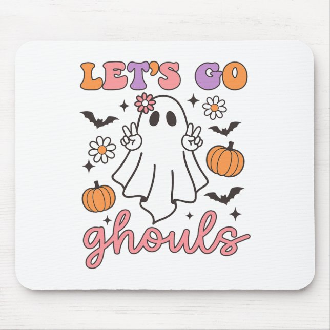 Halloween Let's Go Ghouls Ghost Retro Kostüm Wome Mousepad (Vorne)