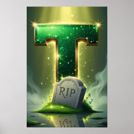 Halloween Letter T Poster | Childrens Wall Art