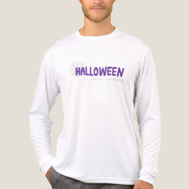 Halloween-Lettering in Lila mit Besen und Netz Tri-Blend Shirt