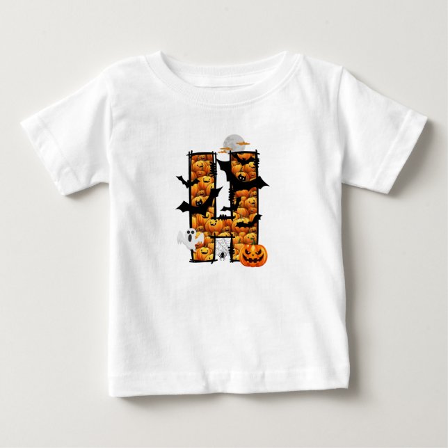 Halloween lettre esthétique H t-shirt bébé (Devant)