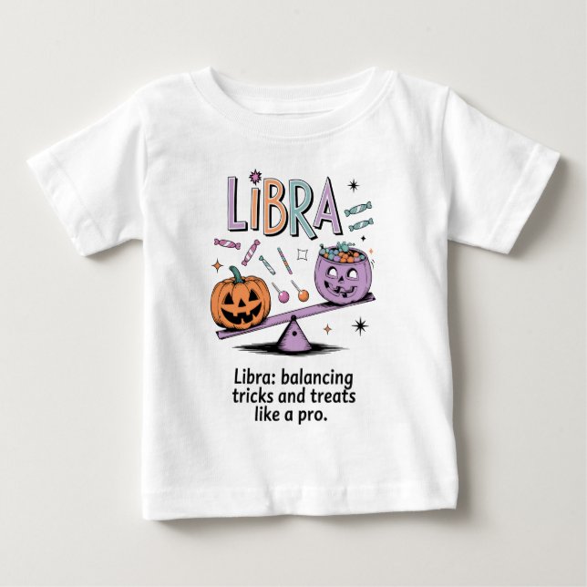 Halloween Libra Zodiac Funny Quote Baby T-shirt (Vorderseite)