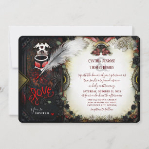 Halloween-Liebe-Hochzeitsbrief Einladung