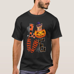 Halloween - Liebe Pumpkin Dog T-Shirt