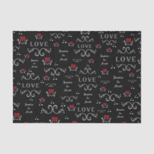 Halloween-Liebe-Skelett-Name-Seidenpapier Seidenpapier