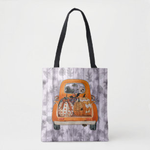 Halloween-Lieferwagen-LKW mit Kürbis Tasche