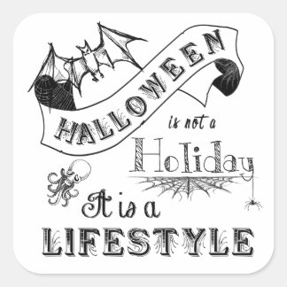 Halloween Lifestyle Chalk Art Quadratischer Aufkleber