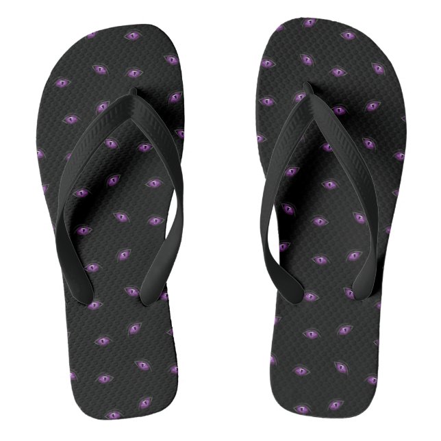 Halloween, Lila Augen, Trick oder Trete, Boo Flip Flops (Fußbett)