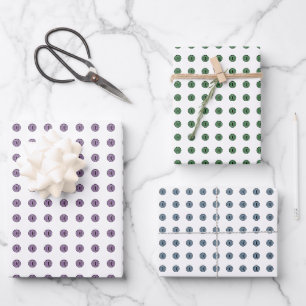 Halloween Lila, Blue & Green Polka Dot Eyes Geschenkpapier Set