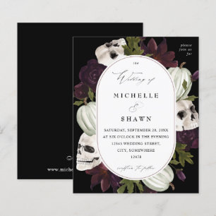 Halloween Lila Blumen- und Schädelhochzeit