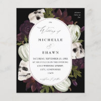 Halloween Lila Blumen- und Schädelhochzeit