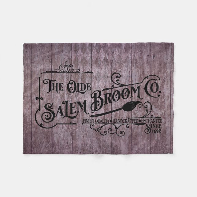 Halloween Lila Grunge Gothic Salem Broom Company Fleecedecke (Vorderseite (Horizontal))