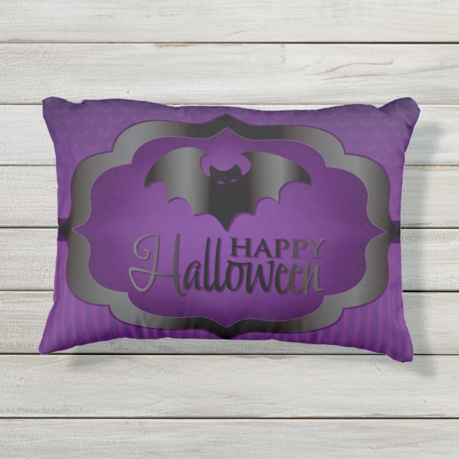 Halloween-lila Kissen Für Draußen (Rückseite)