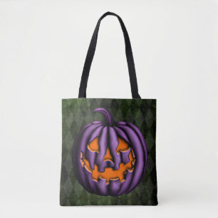 Halloween Lila Kürbis Grunge Tasche
