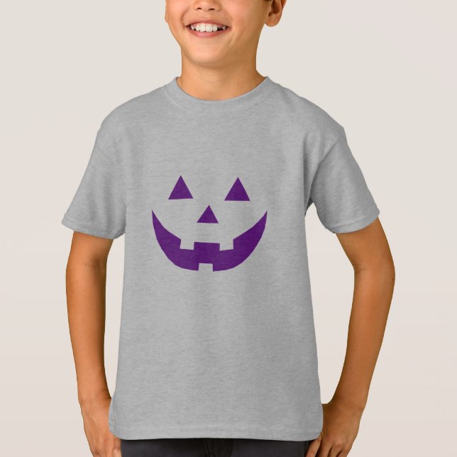 Halloween lila Kürbislaterne Kürbiskürbis T-Shirt (Vorderseite)