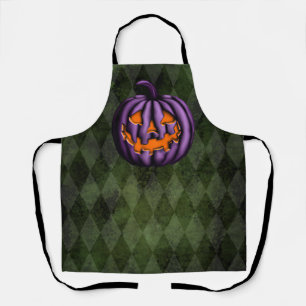 Halloween Lila Pumpkin Green Grunge Schürze