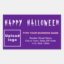 Halloween-Lila-Rectangle-Aufkleber