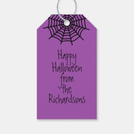 Halloween Lila und Black Personalisiert Geschenkanhänger