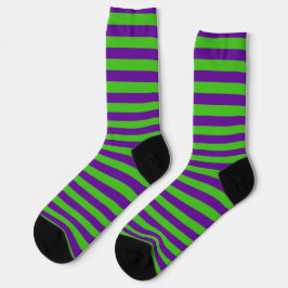 Halloween lila und grün gestreift socken