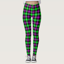Halloween Lila und Neon Green Tartan