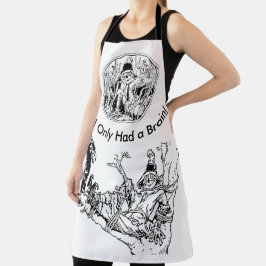 Halloween Line Art Scarecrow No Brain Full Print Schürze