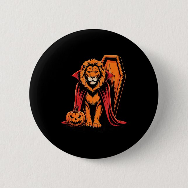 Halloween Lion Coffin Lions  Button (Vorderseite)