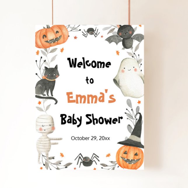 Halloween Little Boo Baby Dusche Begrüßungszeichen Poster (Von Creator hochgeladen)