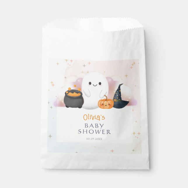Halloween Little Boo Baby Dusche Geschenktütchen (Vorderseite)