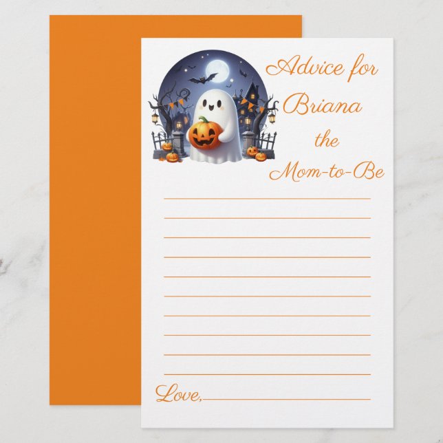 Halloween Little Boo Baby Shower Advisor für Mama (Vorne/Hinten)