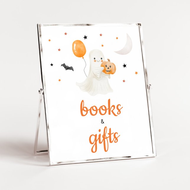 Halloween Little Boo Baby Shower Bücher und Gesche Poster (A Little Boo Baby Shower Books and Gifts Sign)