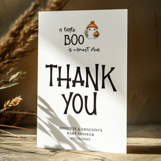 Halloween Little Boo Baby Showflat Dankeskarte (Von Creator hochgeladen)