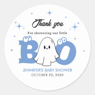 Halloween Little Boo Boy Baby Dusche Danke Runder Aufkleber