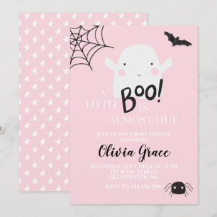Halloween Little Boo Geist Baby Shower Pink Einlad Einladung