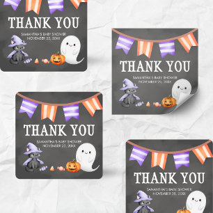 Halloween Little Boo Ghost Baby Dusche Quadratischer Aufkleber