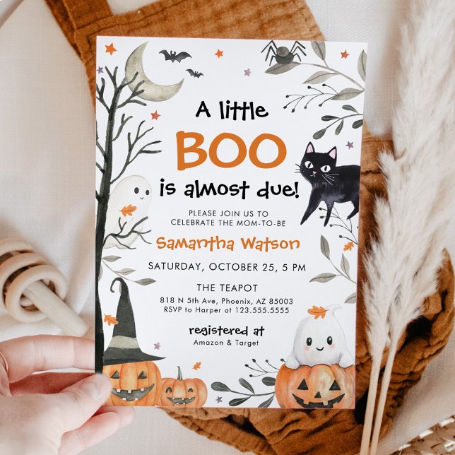 Halloween Little Boo Ghost Pumpkin Baby Shower Einladung (Von Creator hochgeladen)