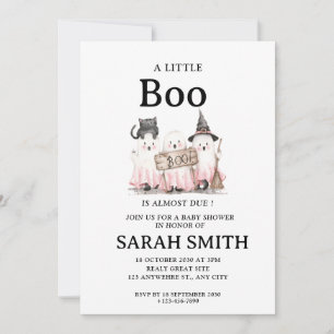 Halloween Little Boo ist beinahe Due Baby Shower I Einladung