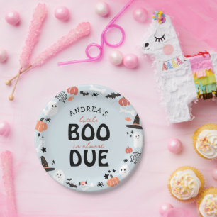 Halloween Little Boo ist fast Due Baby Boy Dusche Pappteller